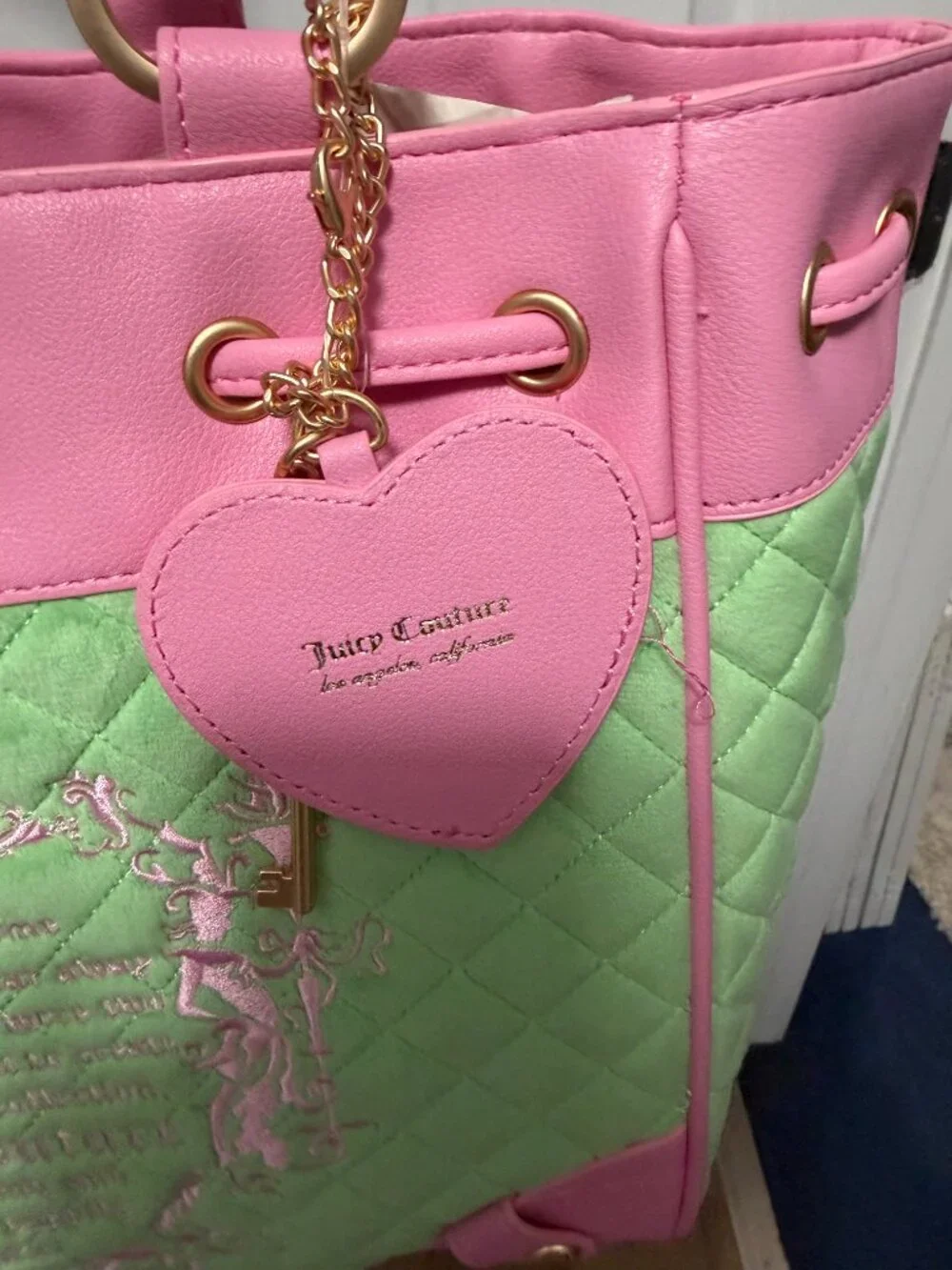 Juicy Couture Juicy Tale Retro Green Cherry Blossum Daydreamer Bag NWT - Picture 4 of 11